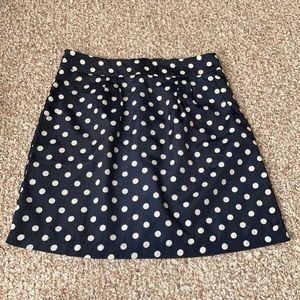 Navy and White Polka Dot Skirt